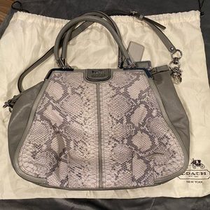 Excellent Condition Grey Python Coach Bag